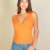Ribbed V-Neck Sleeveless Tank – Stretch Jersey