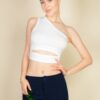 Ribbed One-Shoulder Cut-Out Crop Top – Bold Colors