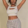 Ribbed Cut-Out Front Crop Top – Lightweight Rib Knit