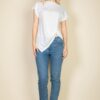 Batwing Sleeve Twist-Front Tee – Soft Polyester-Cotton
