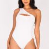 Ribbed One-Shoulder Cut-Out Bodysuit – Sleek Knit