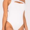 Ribbed One-Shoulder Cut-Out Bodysuit – Sleek Knit