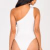 Ribbed One-Shoulder Cut-Out Bodysuit – Sleek Knit