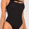 Ribbed One-Shoulder Cut-Out Bodysuit – Sleek Knit