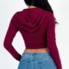 French Terry Crop Zip-Up Hoodie – Ribbed Cuffs