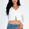 French Terry Crop Zip-Up Hoodie – Ribbed Cuffs
