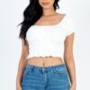 Ruched Puff Sleeve Ribbed Knit Top – Soft Stretch