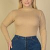 Ribbed Turtleneck Long-Sleeve Bodysuit – Plus