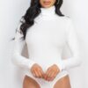 Ribbed Turtleneck Long-Sleeve Bodysuit – Form-Fitting