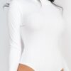 Ribbed Turtleneck Long-Sleeve Bodysuit – Form-Fitting