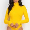 Ribbed Turtleneck Long-Sleeve Bodysuit – Form-Fitting