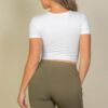 Ribbed Surplice Top with Ruched Drawstring