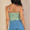 Tiered Shirred Crop Top – Ribbed Stretch