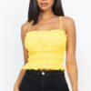Tiered Shirred Crop Top – Ribbed Stretch