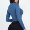 Mock Neck Long Sleeve Jersey Top – Lightweight Stretch