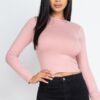 Mock Neck Long Sleeve Jersey Top – Lightweight Stretch
