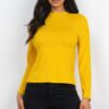Mock Neck Long Sleeve Jersey Top – Lightweight Stretch