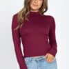 Mock Neck Long Sleeve Jersey Top – Lightweight Stretch