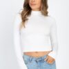 Mock Neck Long Sleeve Jersey Top – Lightweight Stretch