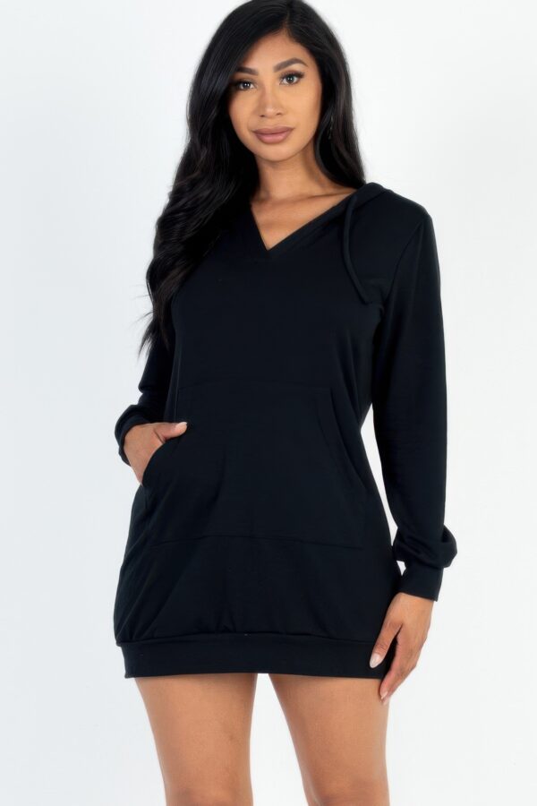 French Terry Hoodie Mini Dress – Cozy Relaxed Silhouette