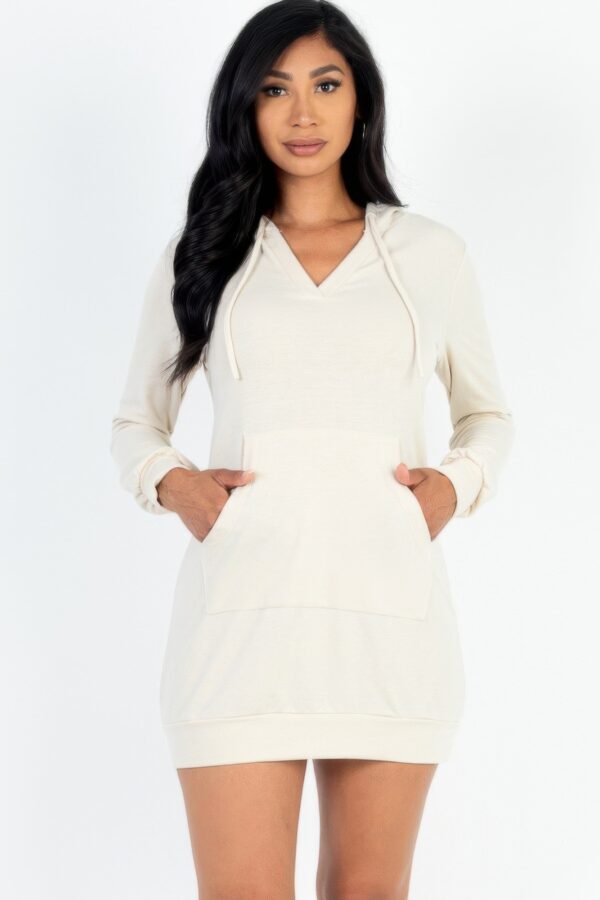 French Terry Hoodie Mini Dress – Cozy Relaxed Silhouette