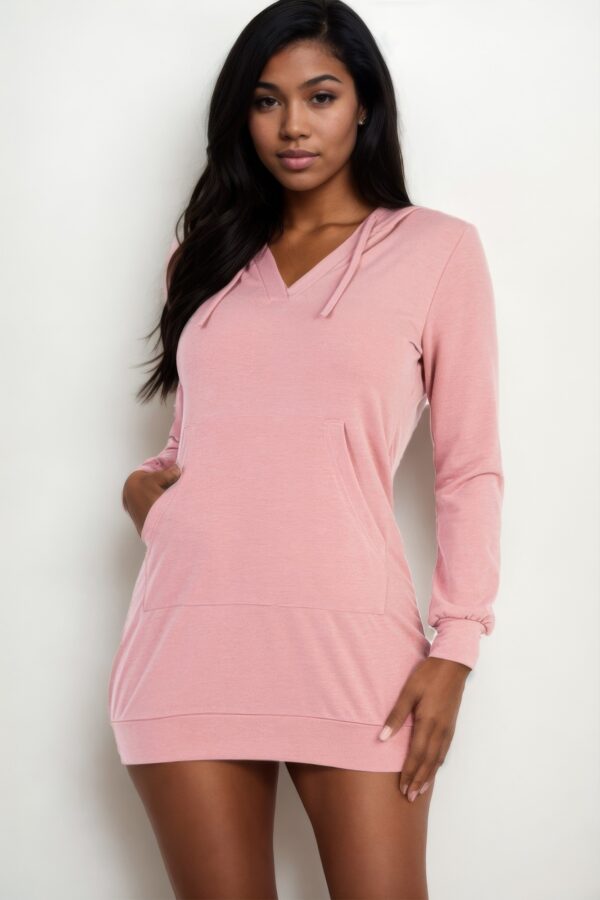 French Terry Hoodie Mini Dress – Cozy Relaxed Silhouette