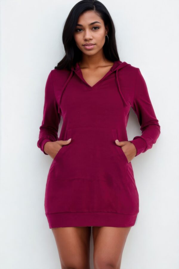 French Terry Hoodie Mini Dress – Cozy Relaxed Silhouette