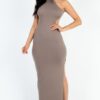 Backless Tie Maxi Dress with Thigh Split
