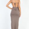 Backless Tie Maxi Dress with Thigh Split