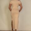 Tie-Front Midi Dress with Side Slit