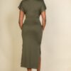 Tie-Front Midi Dress with Side Slit