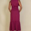 Sleeveless Button-Front Tie-Waist Jersey Maxi Dress