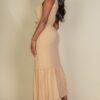 Sleeveless Button-Front Tie-Waist Jersey Maxi Dress