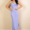 Long Ribbed Cami Dress with Side Slits – Stretch Knit