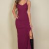 Long Ribbed Cami Dress with Side Slits – Stretch Knit