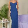 Long Ribbed Cami Dress with Side Slits – Stretch Knit