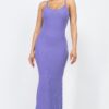 Long Ribbed Cami Dress with Side Slits – Stretch Knit
