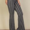 Wavy Print High Waist Flare Pants – Stretch Jersey