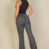 Wavy Print High Waist Flare Pants – Stretch Jersey