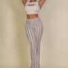 Wavy Print High Waist Flare Pants – Stretch Jersey