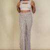 Wavy Print High Waist Flare Pants – Stretch Jersey