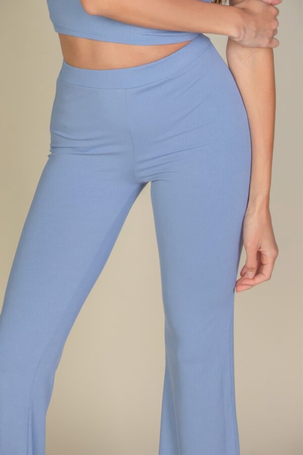 High-Waisted Flare Pants – Rib Knit Stretch