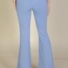 High-Waisted Flare Pants – Rib Knit Stretch