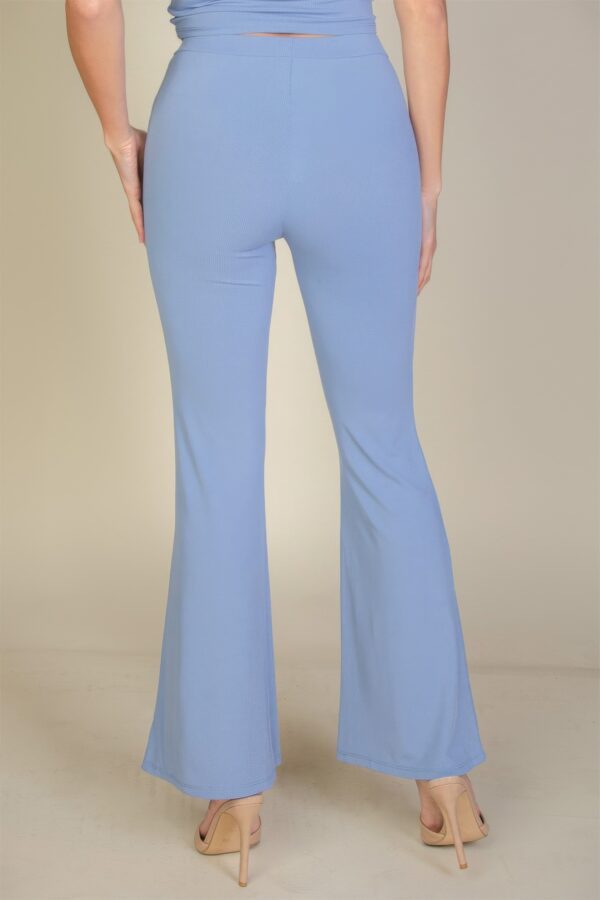 High-Waisted Flare Pants – Rib Knit Stretch