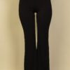 High-Waisted Flare Pants – Rib Knit Stretch