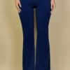 High-Waisted Flare Pants – Rib Knit Stretch