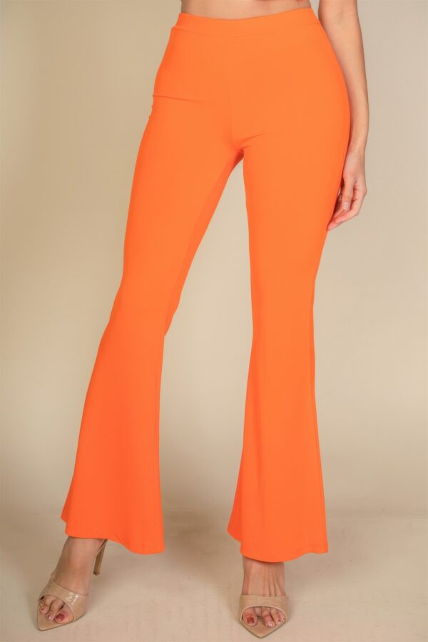 High-Waisted Flare Pants – Rib Knit Stretch