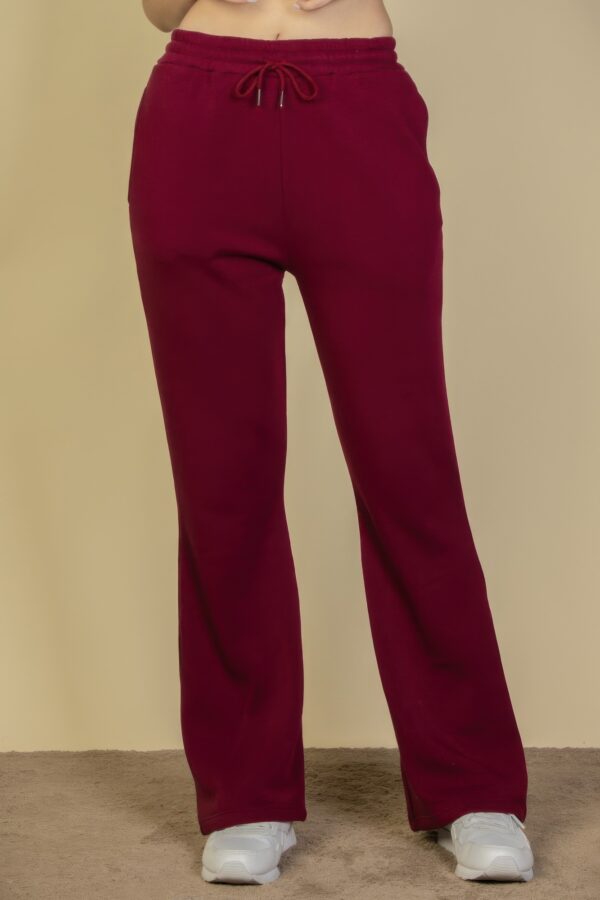 Drawstring-Waist Bootcut Sweatpants with Slant Pockets