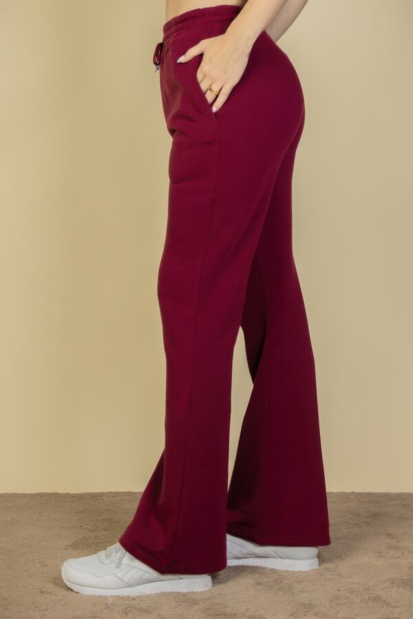 Drawstring-Waist Bootcut Sweatpants with Slant Pockets
