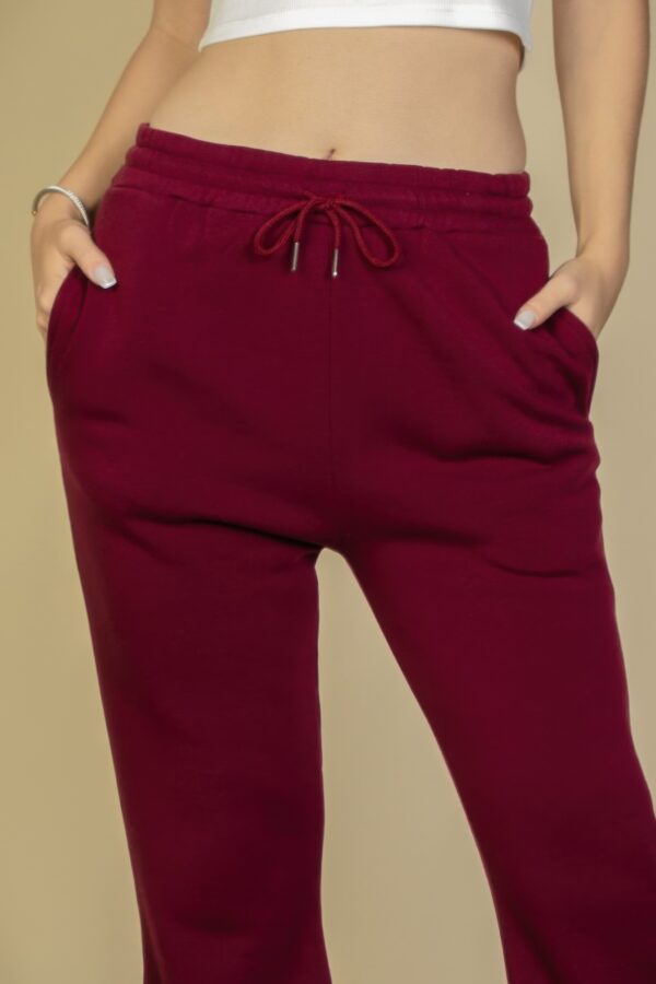 Drawstring-Waist Bootcut Sweatpants with Slant Pockets